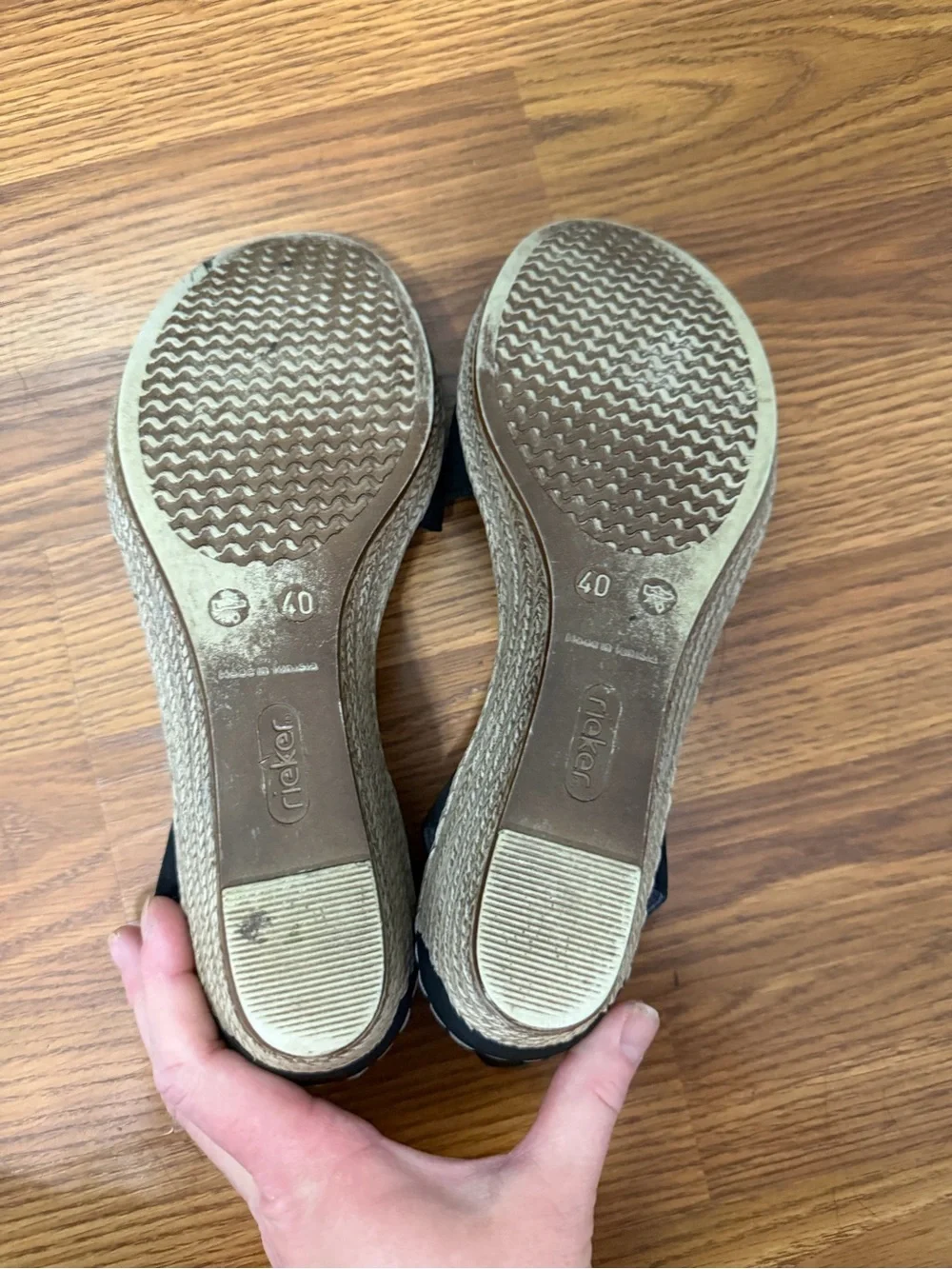 Rieker Fanni H6 Wedge Slingback Island Comfort Sandals Size 9 (40)